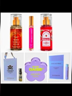 Creed, Givenchy, Oh so daise, Bath and body works.